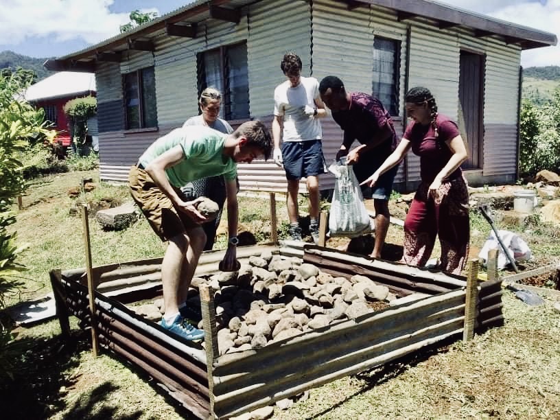 volunteers working in planting trees for charity