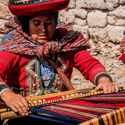 Local Community member making the traditional way in Peru