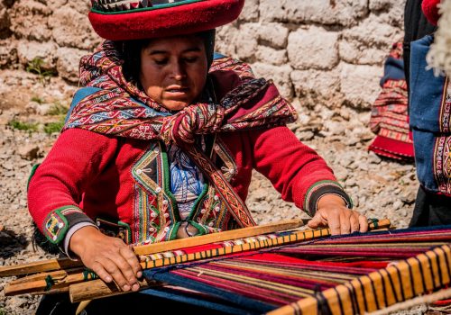 Local Community member making the traditional way in Peru